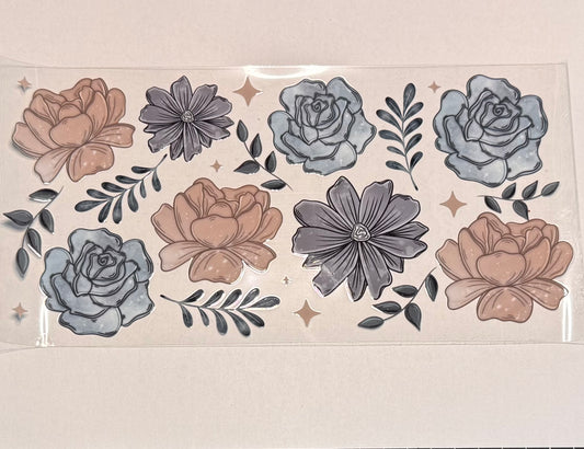Blue And Grey Floral