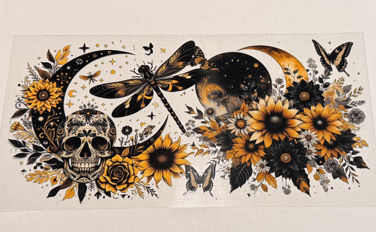 Black and Yellow Dragonfly Floral