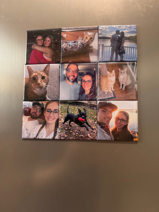 2.5 x 2.5 Custom Photo Magnets 9 Pack
